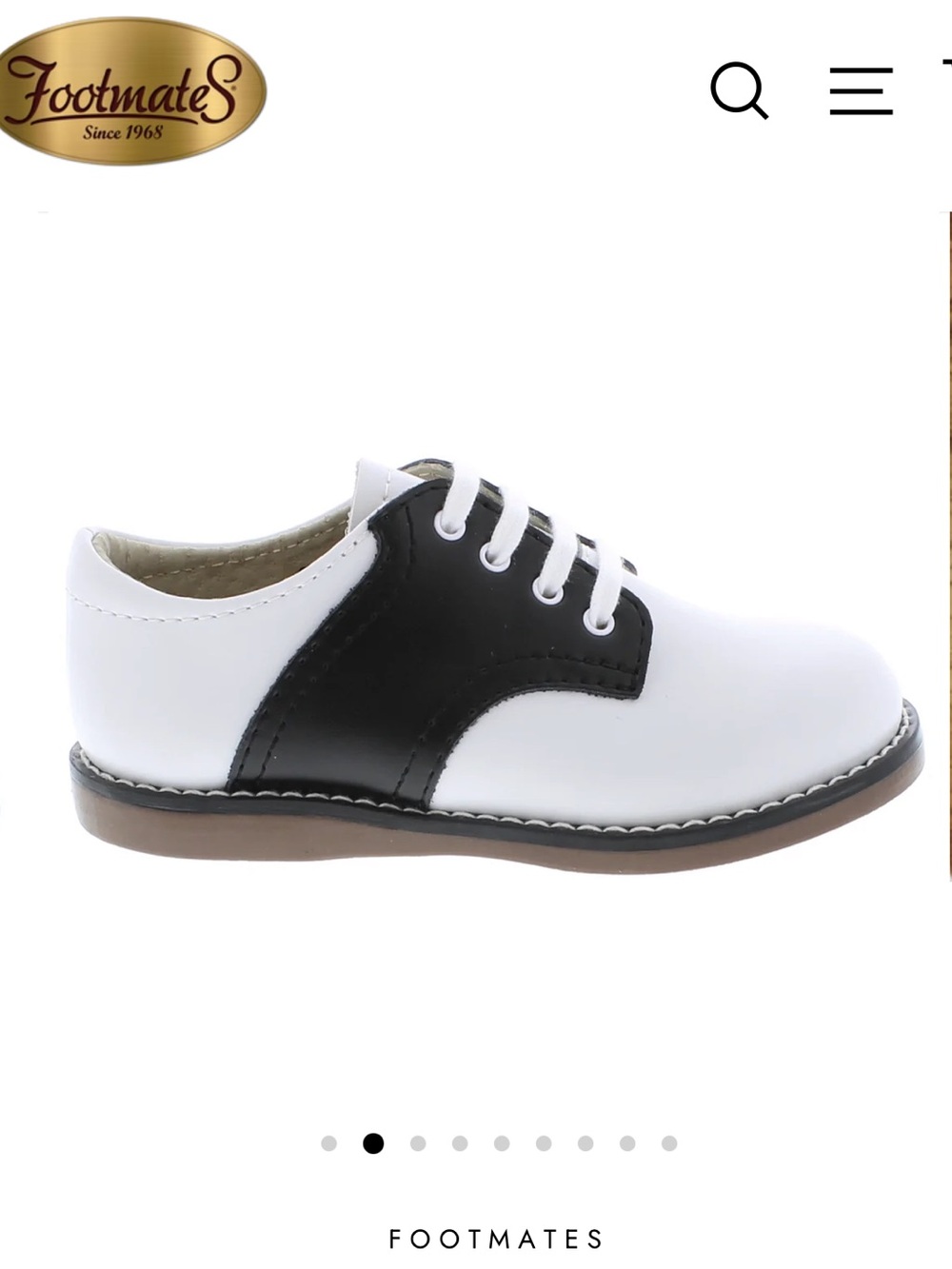Footmates CLASSIC TWO-TONE LEATHER SADDLE OXFORD w/ LACE CLOSURE size 13 girls